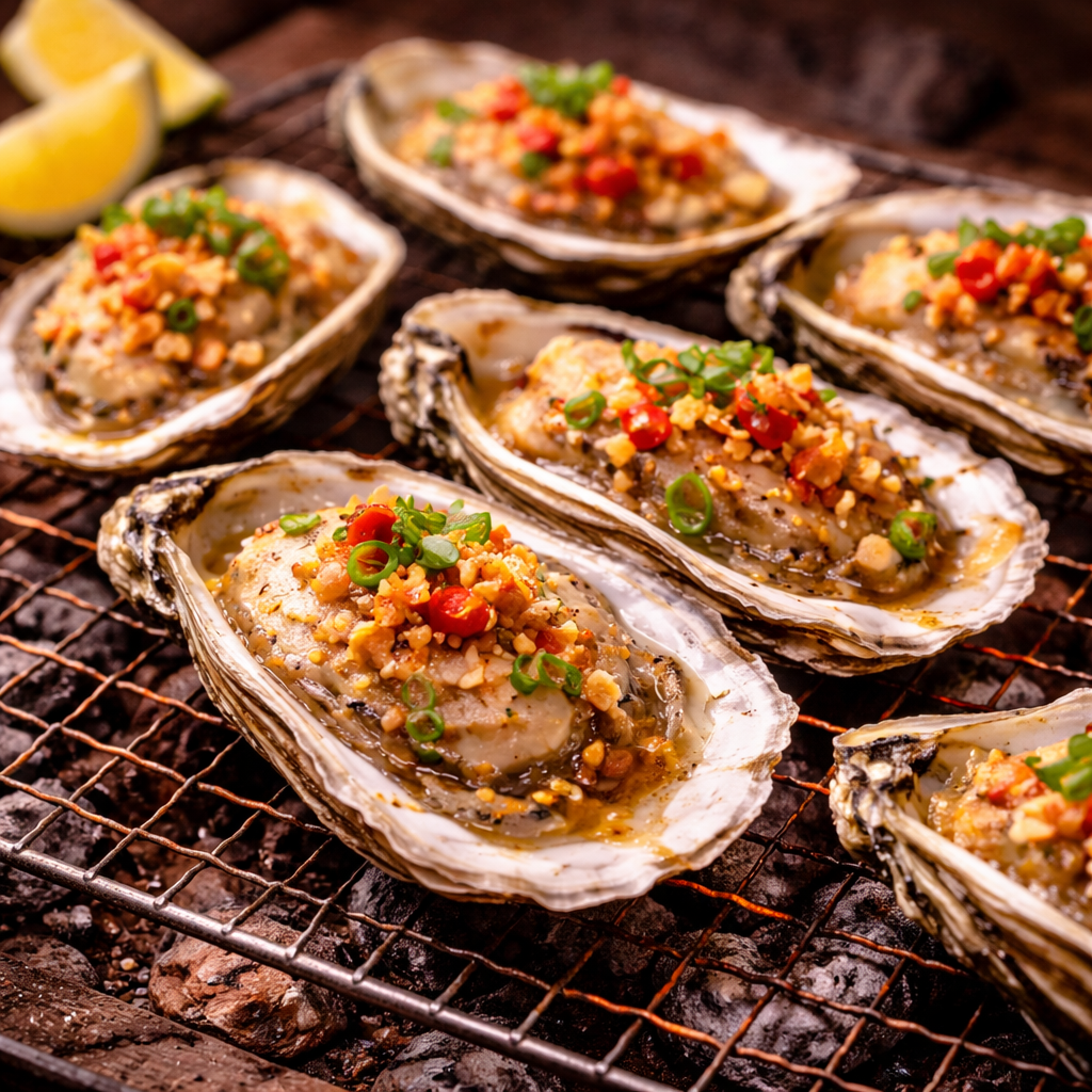 Grilled oysters